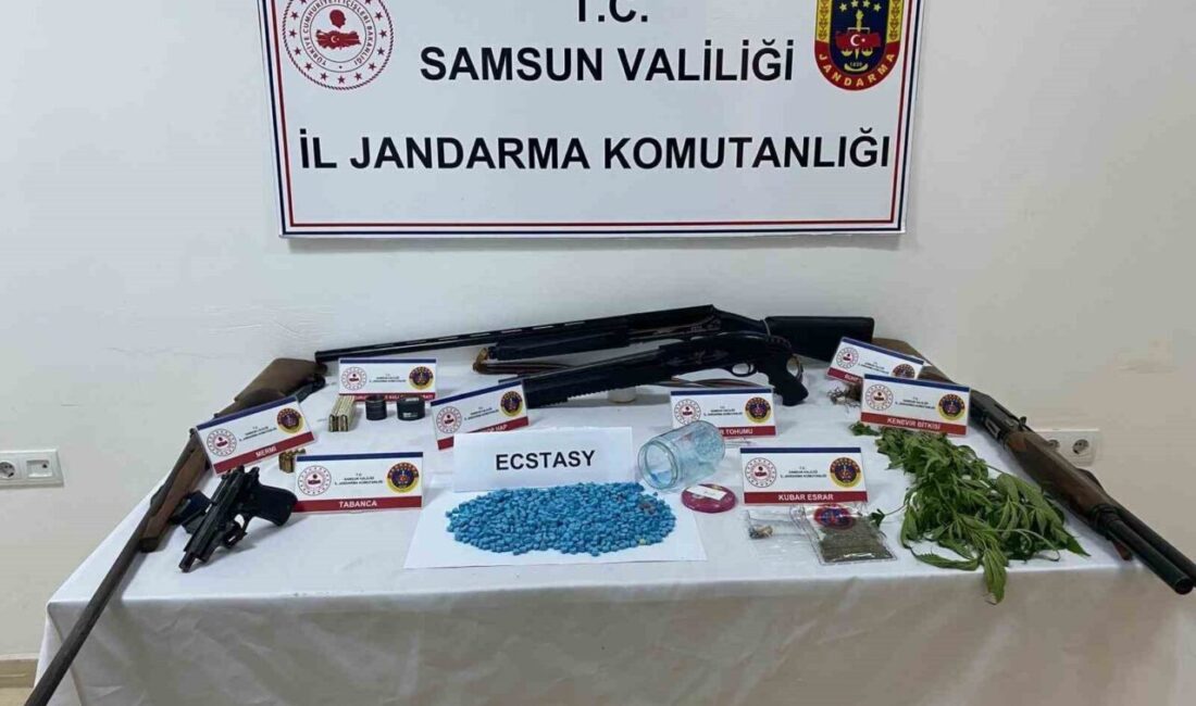 Samsun’da jandarma ekipleri tarafından düzenlenen uyuşturucu operasyonunda 2 kişi gözaltına