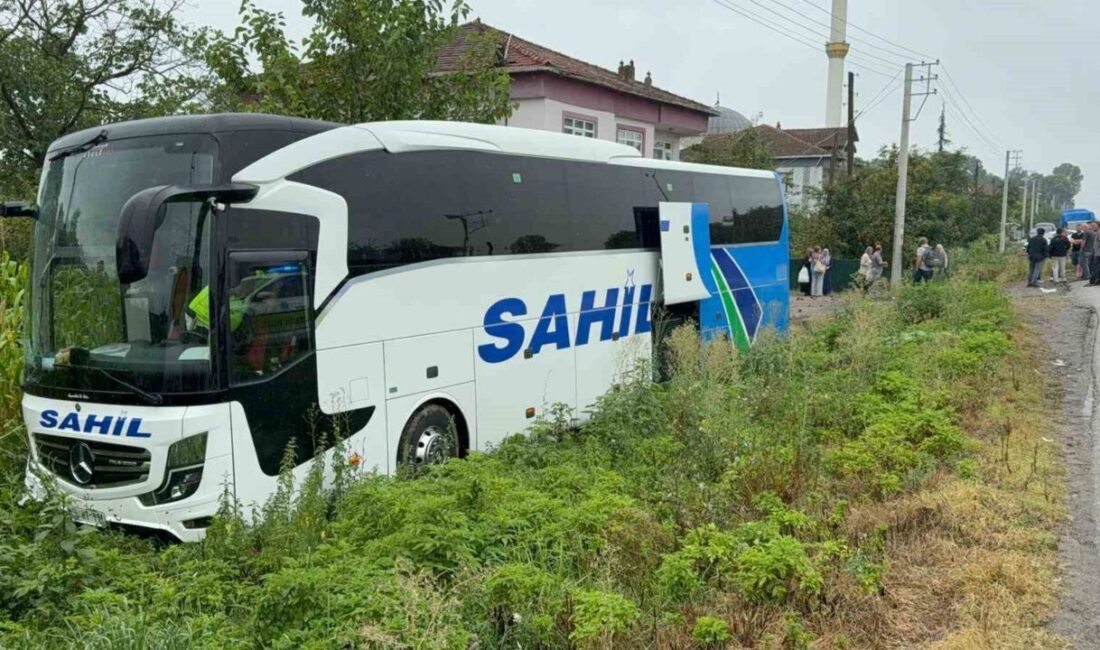 Samsun’un Terme ilçesinde yolcu otobüsünün kaza yapması sonucu yaralıların olduğu
