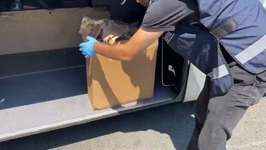 Samsun’da bir yolcu otobüsünde yapılan aramada 2 kilo 150 gram