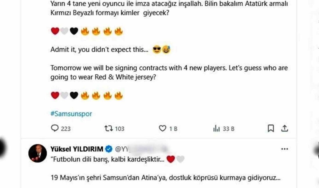 Samsunspor Başkanı Yüksel Yıldırım, UEFA Avrupa Ligi play-off mücadelesi öncesinde