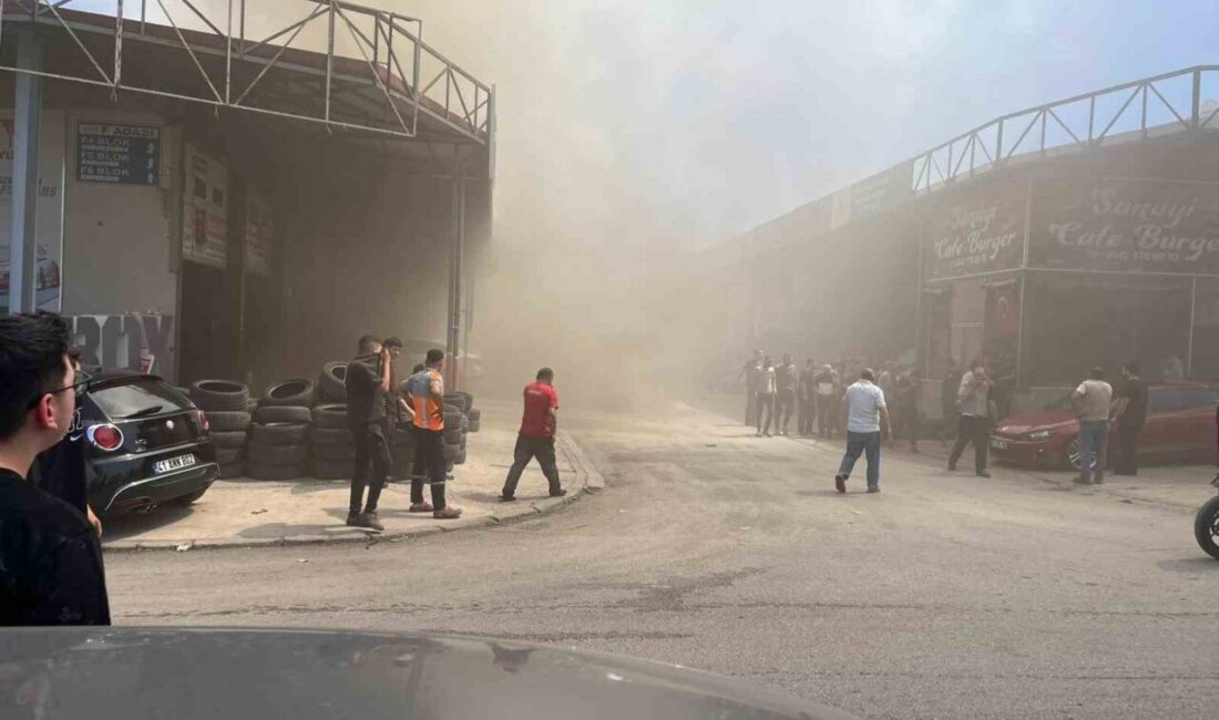 Kocaeli’nin Gölcük ilçesinde sanayi sitesinde bulunan iş yerinde çıkan yargın