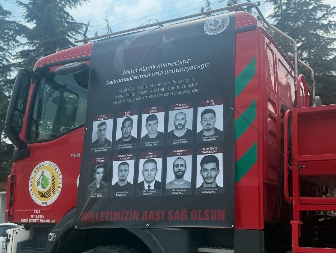 Eskişehir’de çıkan yangında şehit olan 10 kahraman için Seyitgazi ilçesinde