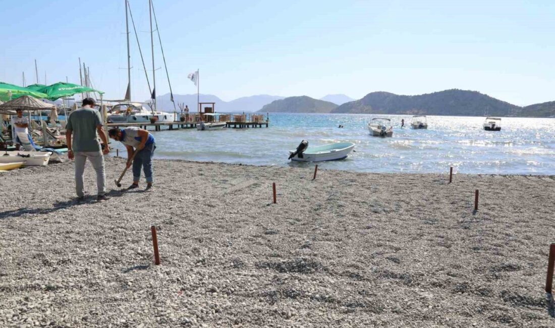Muğla’nın Marmaris ilçesinde bulunan Söğüt sahilinde Marmaris Beleiyesi tarafından temizlik