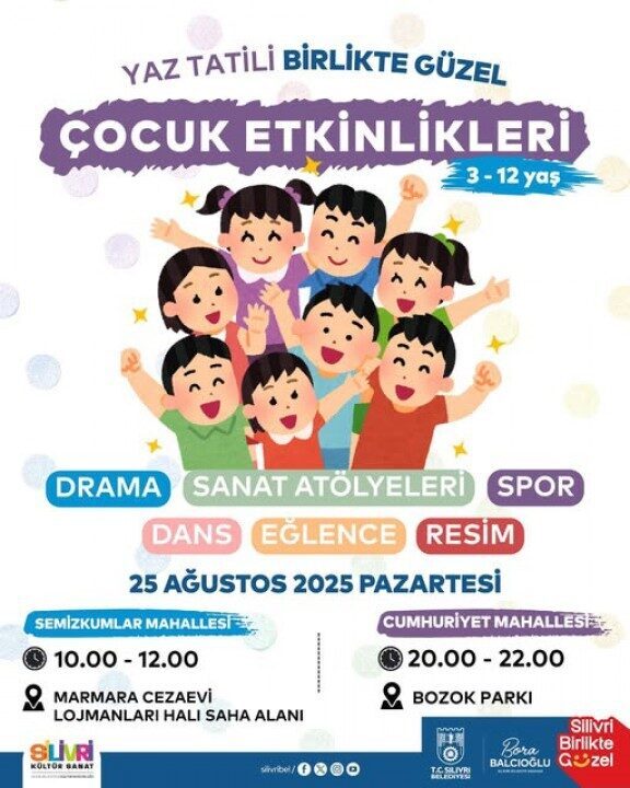 Silivri Belediyesi, çocukların yaz tatilini verimli geçirebilmeleri adına etkinlikler düzenlemeye