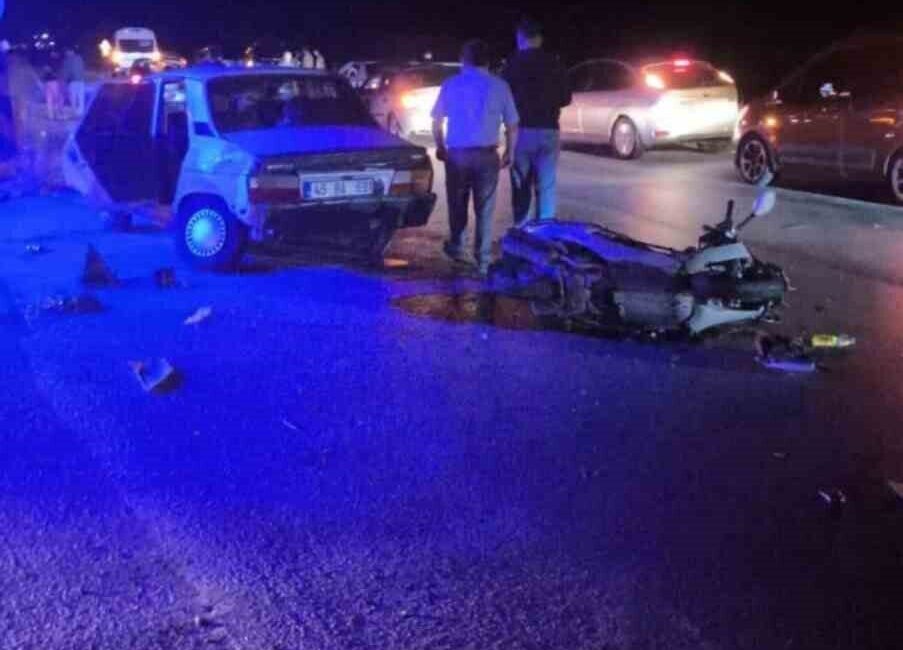 Balıkesir’in Sındırgı ilçesinde otomobil ile motosikletin karıştığı kazada 1 kişi