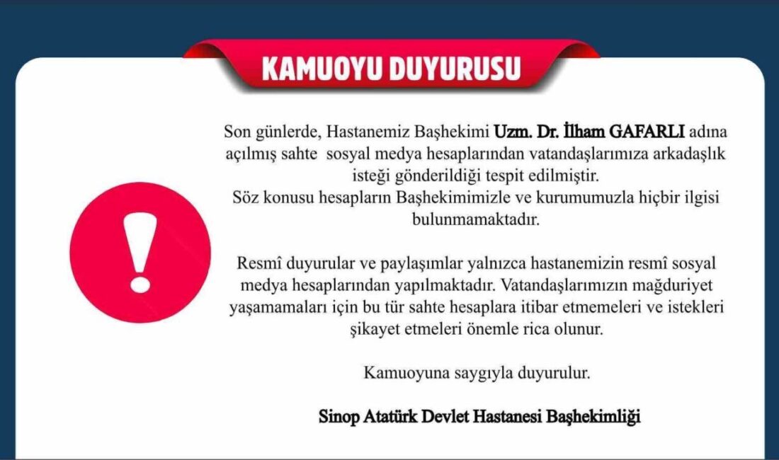 Sinop Atatürk Devlet Hastanesi, kurum Başhekimi Uzm. Dr. İlham Gafarlı