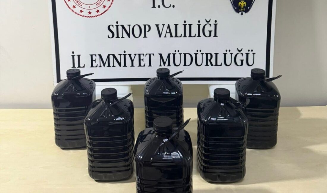 Sinop’ta 30 Litre etil alkol ele geçirildi. 1 şüpheli şahıs