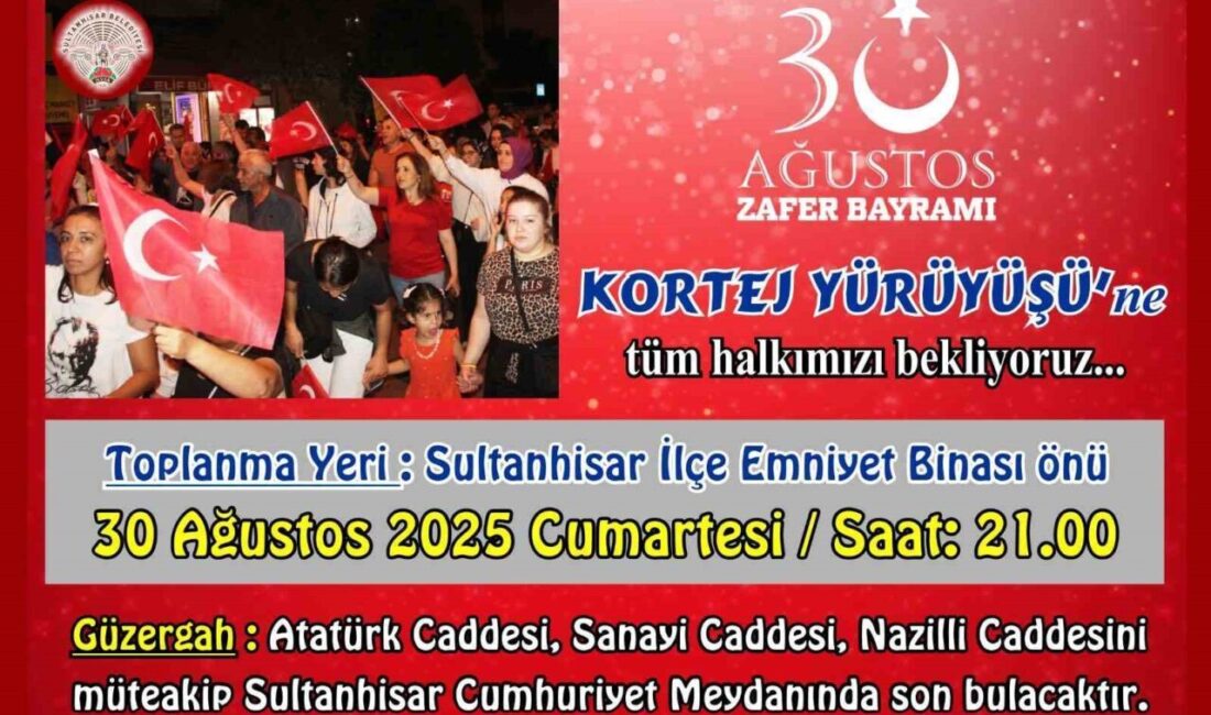 Aydın’ın Sultanhisar ilçesinde 30 Ağustos Zafer Bayramı dolayısıyla kortej düzenlenirken,