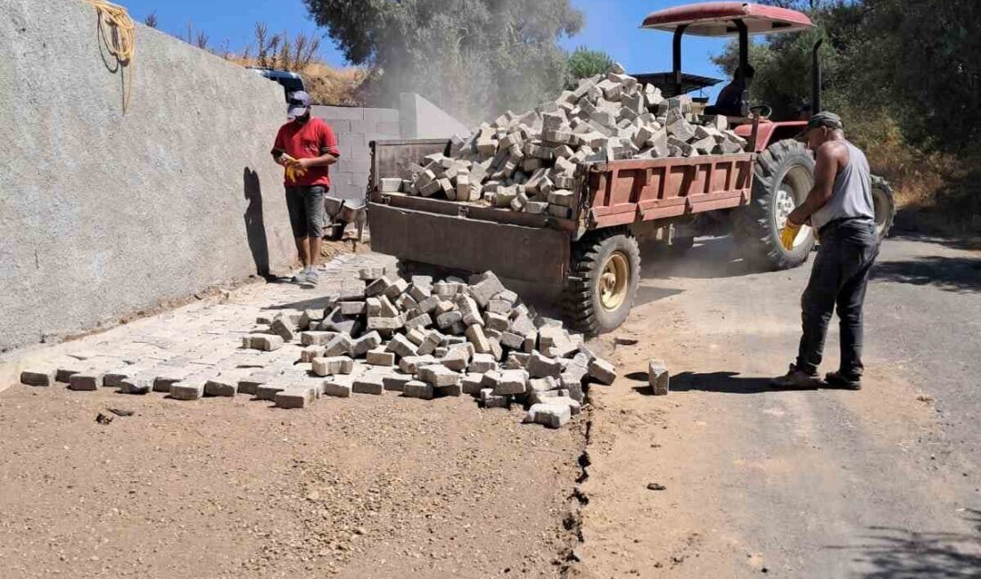 Aydın’ın Sultanhisar ilçesinde sahaya inen belediye ekipleri, Eskihisar Mahallesi’nde yol