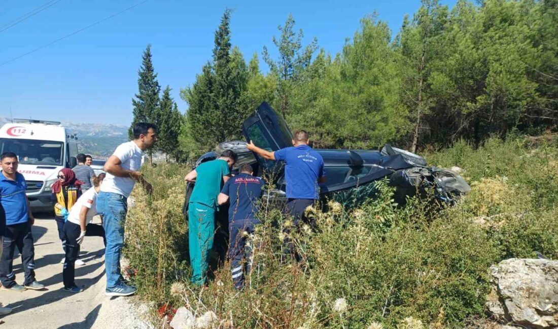 Muğla’nın Menteşe ilçesinde takla atan araçta büyük hasar oluşurken, bir