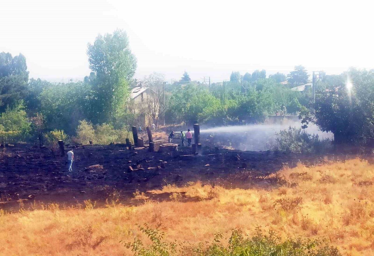 Bitlis’in Ahlat ilçesindeki tarihi mezarlıkta çıkan örtü yangını korku dolu