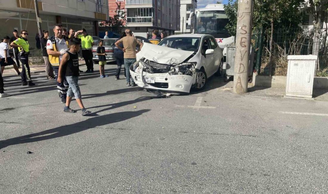 Tekirdağ’ın Kapaklı ilçesinde kamyonet ile otomobilin çarpışması sonucu meydana gelen