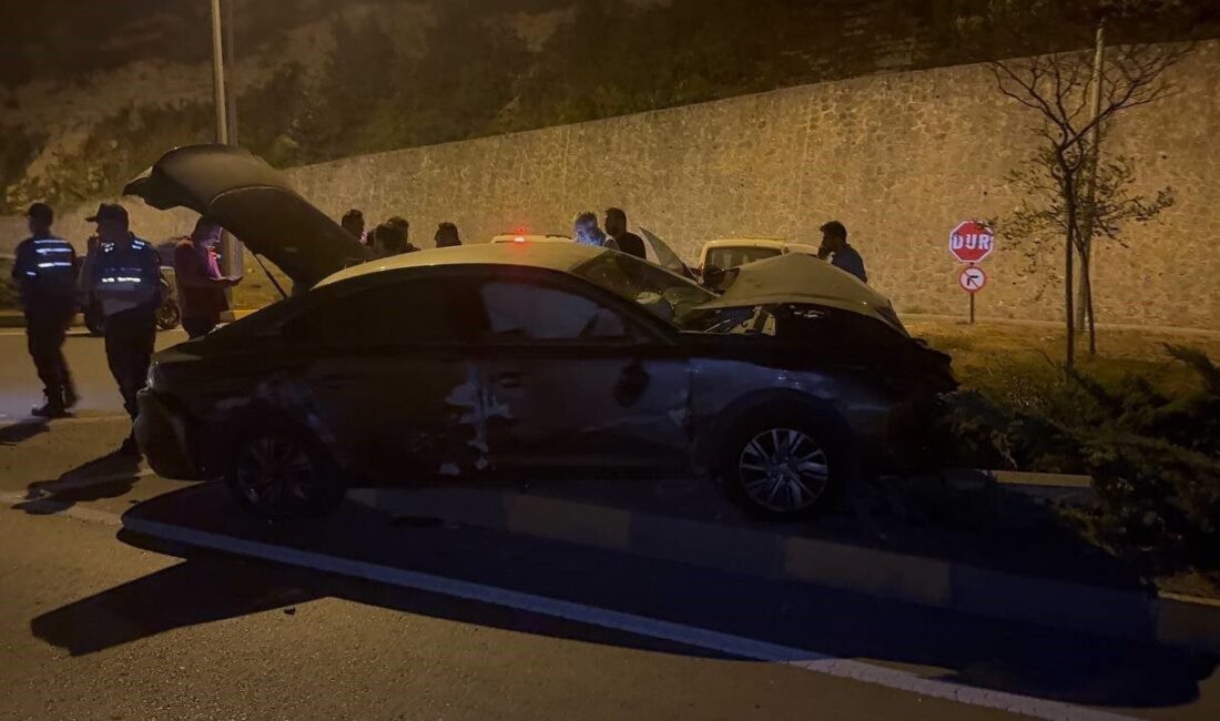 Zonguldak’ın Alaplı ilçesinde seyir halindeki otomobil ters yöne girerek, karşı