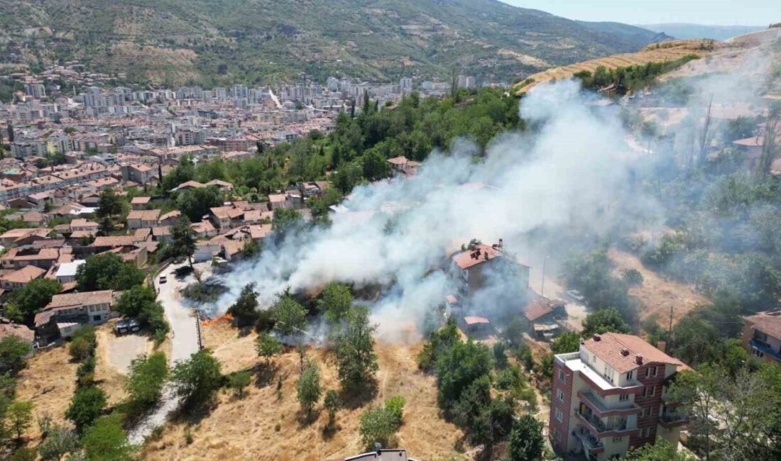 Tokat’ta boş arazide çıkan yangın itfaiyenin hızlı müdahalesiyle evlere sıçramadan