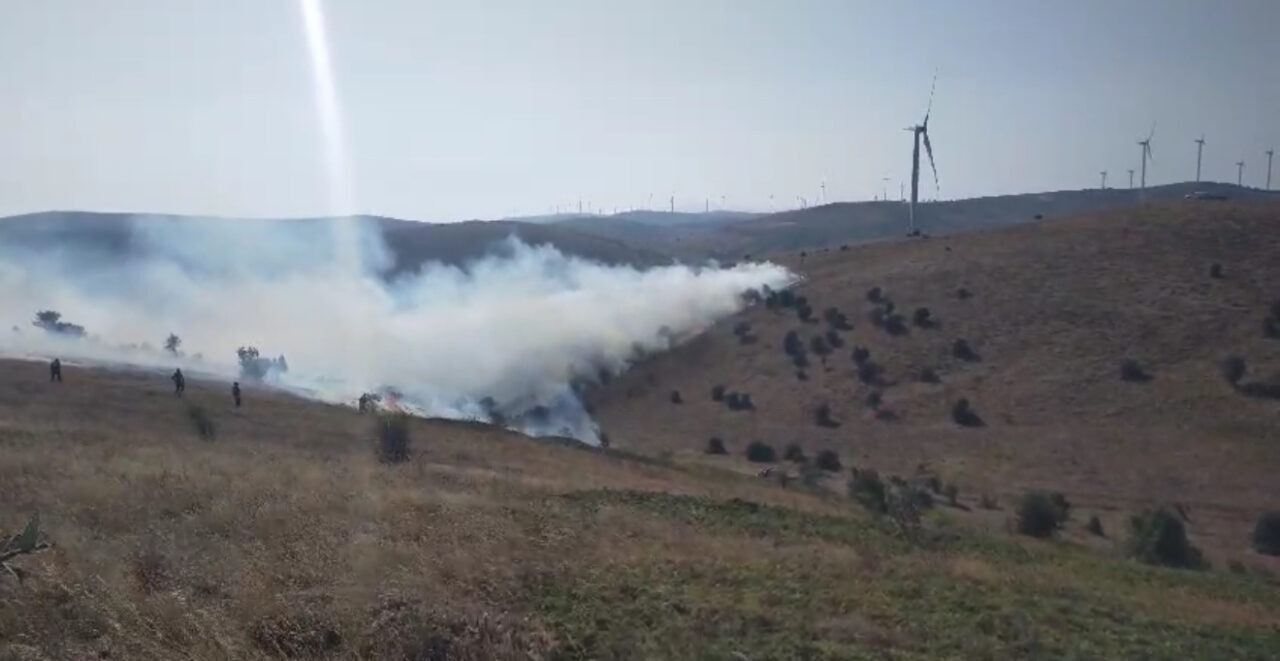 Tokat’ın Çayören köyü yakınlarında çıkan örtü yangını ekipler ve vatandaşların