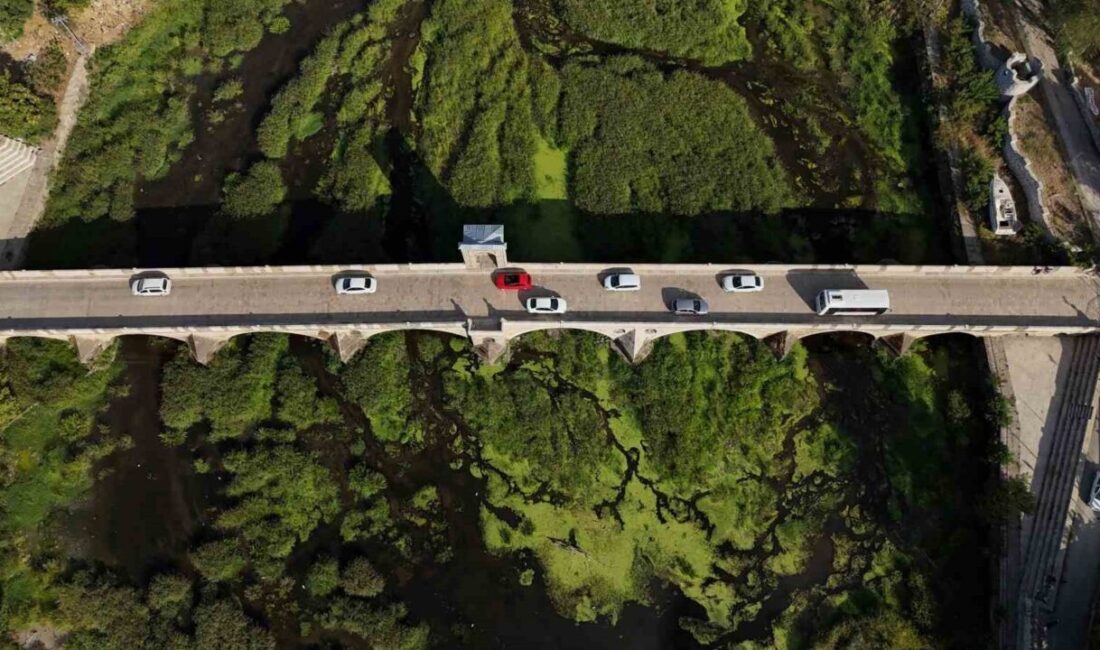 Edirne’deki Tunca Nehri’nde kuraklık nedeniyle su seviyesinin tükenme noktasına gelmesi