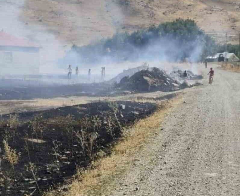 Ağrı’nın Tutak ilçesi sınırlarında meydana gelen mera yangını, hem büyük