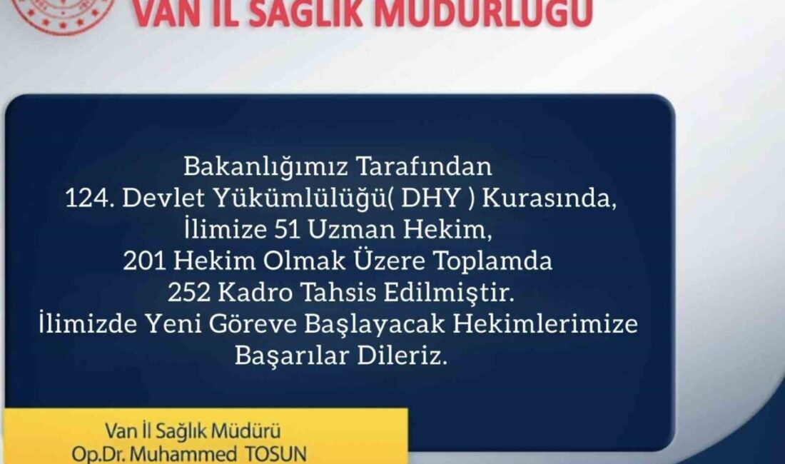 Sağlık Bakanlığı tarafından gerçekleştirilen 124. Devlet Hizmet Yükümlülüğü (DHY) Kurası