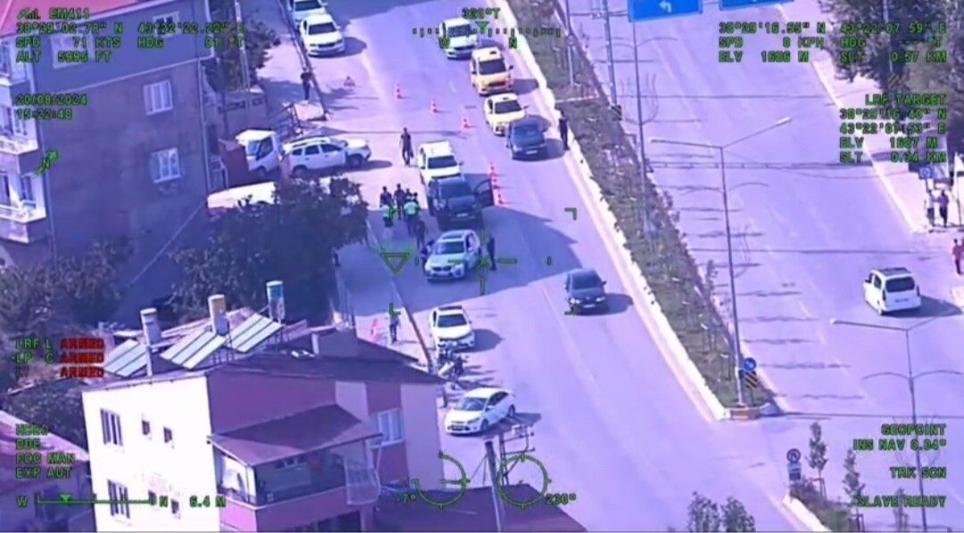 Van’da polis ekipleri tarafından yürütülen helikopter destekli uygulamada toplamda 28