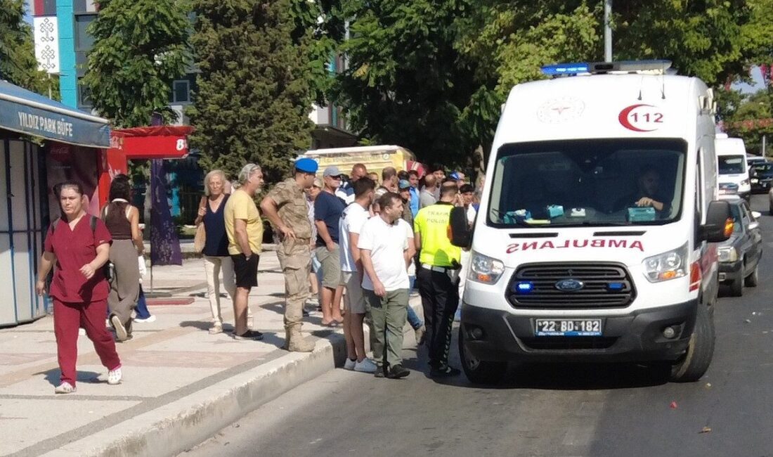 Edirne’de yaya geçidinden yolun karşısına geçerken bir otomobilin çarptığı 86