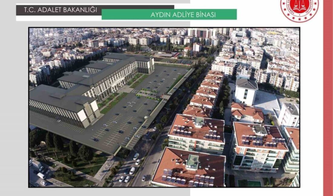 Aydın’da uzun süredir beklenen yeni adliye binası için hazırlanan inşaat