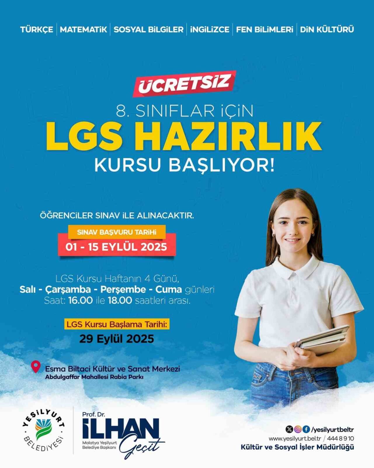 Yeşilyurt Belediyesi, 8. sınıf öğrencilerine yönelik ücretsiz Liselere Geçiş Sistemi
