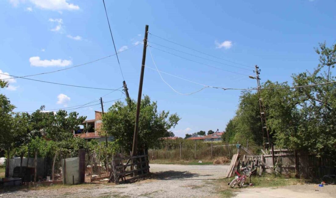 Samsun’un Çarşamba ilçesinde 10 yılı aşkın süredir eğik duran elektrik