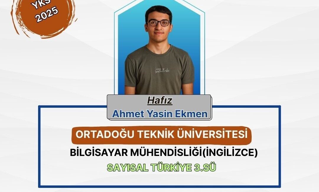 Kayseri’de, Yükseköğretim Kurumları Sınavı’nda (YKS) Kayseri derecesi yapan iki öğrenci,