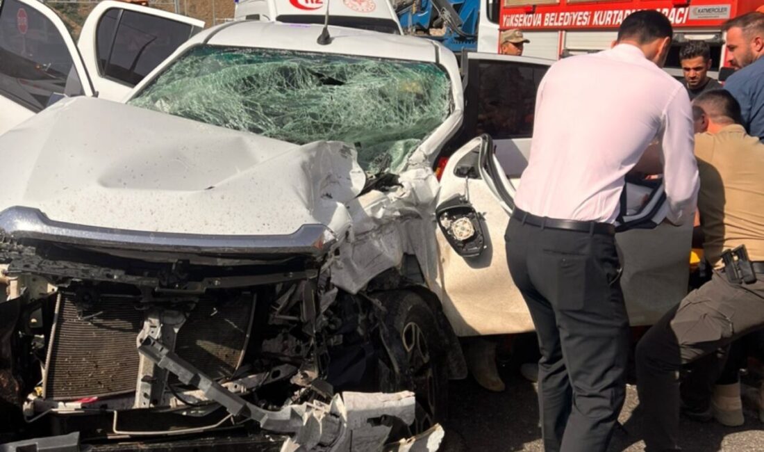 Hakkari’nin Yüksekova ilçesinde bir kamyon ile askeriyeye ait kamyonetin kafa