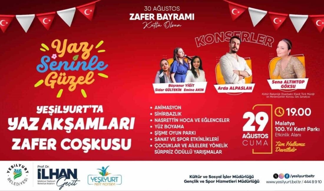 Yeşilyurt Belediyesi, 30 Ağustos Zafer Bayramı’nın 103. yıl dönümünü ‘Yeşilyurt’ta