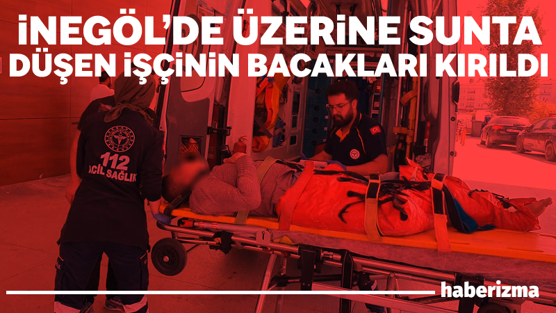 Bursa’nın İnegöl ilçesinde bir mobilya imalathanesinde üzerine suntalar düşen işçinin