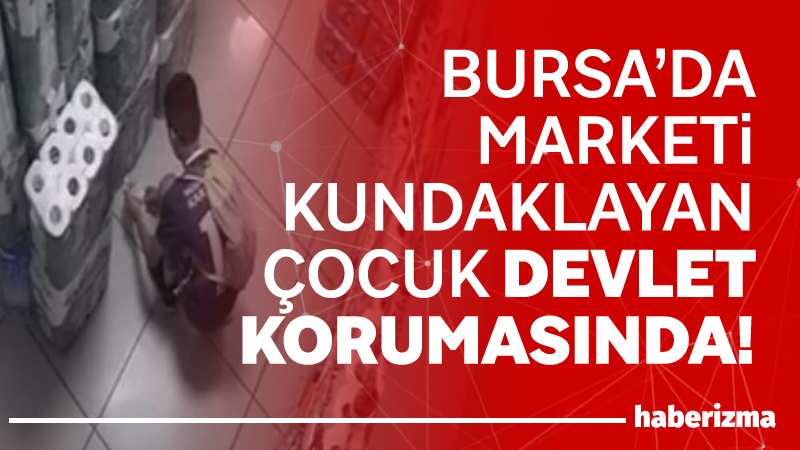 Bursa’nın Nilüfer ilçesinde, bir çocuğun zincir marketi ateşe verdiği görüntüler