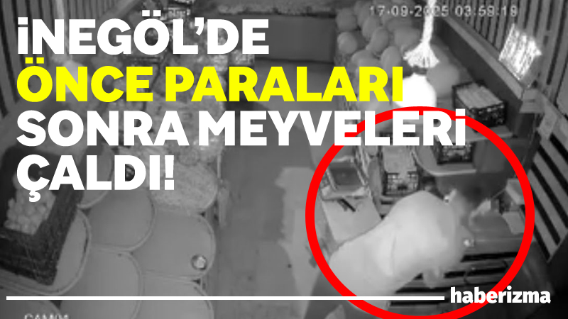 Bursa’nın İnegöl ilçesinde bir manav dükkanına giren 2 şüpheli, kasadan