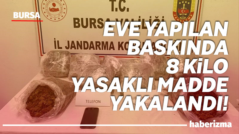 Kestel ilçesinde jandarma ekiplerinin yaptığı aramada şeffaf streç filmlere sarılı