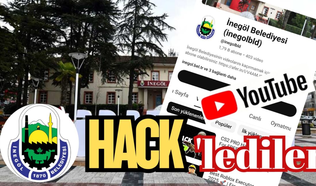 İnegöl Belediyesi’nin resmi YouTube sayfası, kimliği belirsiz kişi ya da