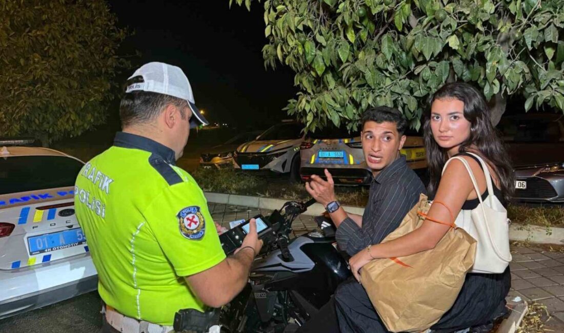 Adana’da trafik polislerinin yaptığı alkol denetiminde 38 kişiye toplam 255