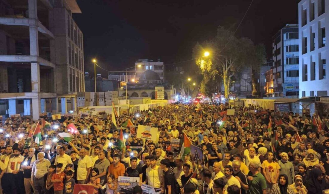 Adıyaman’da, Filistin ve Küresel Sumud Filosu’na destek amacıyla yürüyüş düzenlendi.