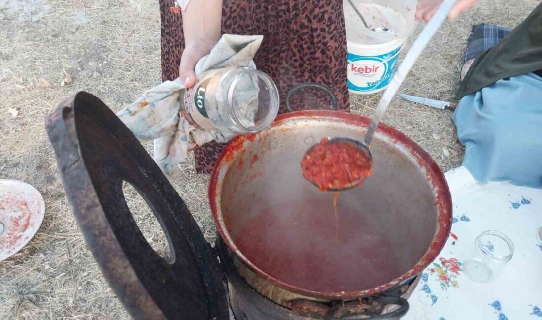 Ağrı’nın Patnos ilçesinde yaşayan kadınlar pazardan aldıkları biber ve domateslerle