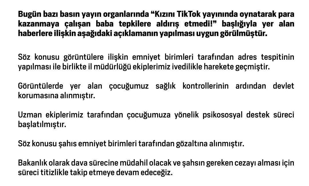Aile ve Sosyal Hizmetler Bakanlığı TikTok’ta oynatılarak üzerinden para kazanılmaya