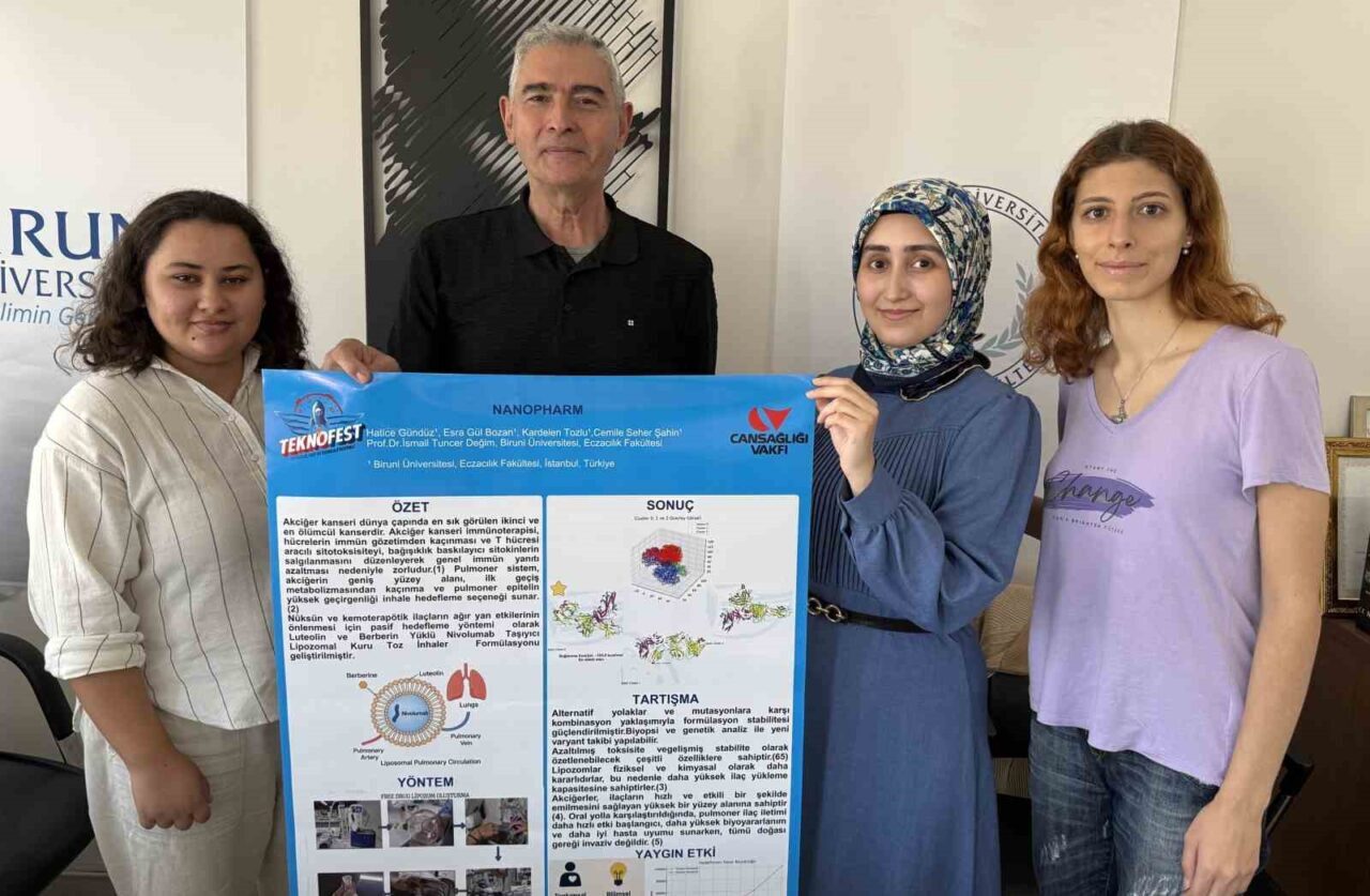 Biruni Üniversitesi Eczacılık Fakültesi öğrencilerinden oluşan ekip, akciğer kanseri tedavisi