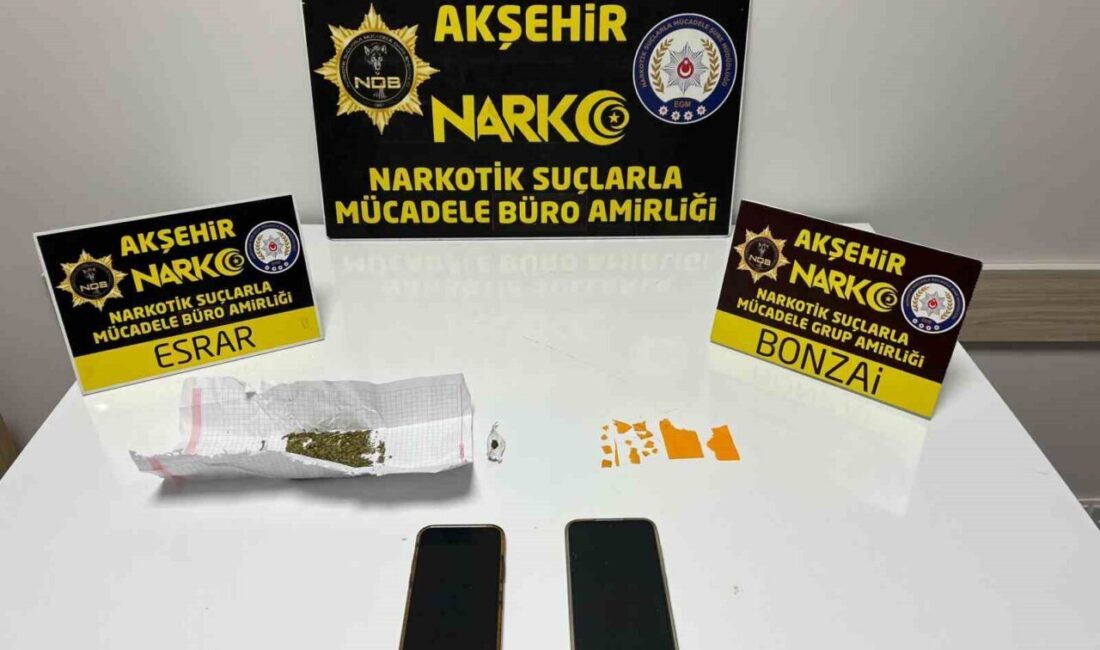 Konya’nın Akşehir ilçesinde polisin düzenlediği uyuşturucu operasyonunda gözaltına alınan 6