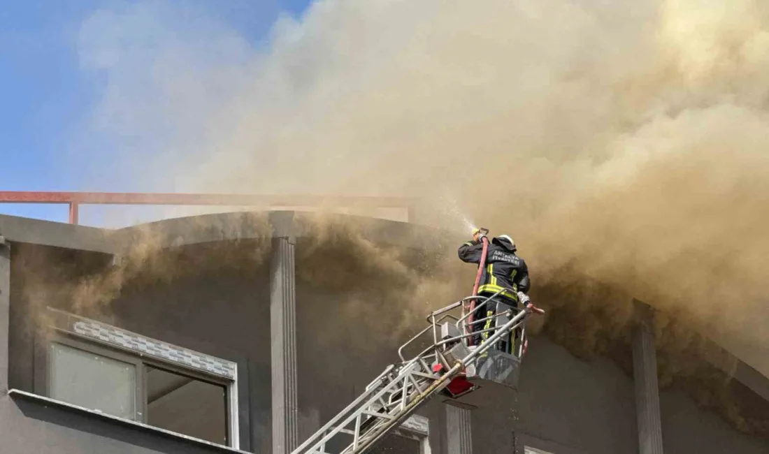 Antalya’nın Alanya ilçesinde inşaat halindeki apartmanın çatı katında çalışma esnasında