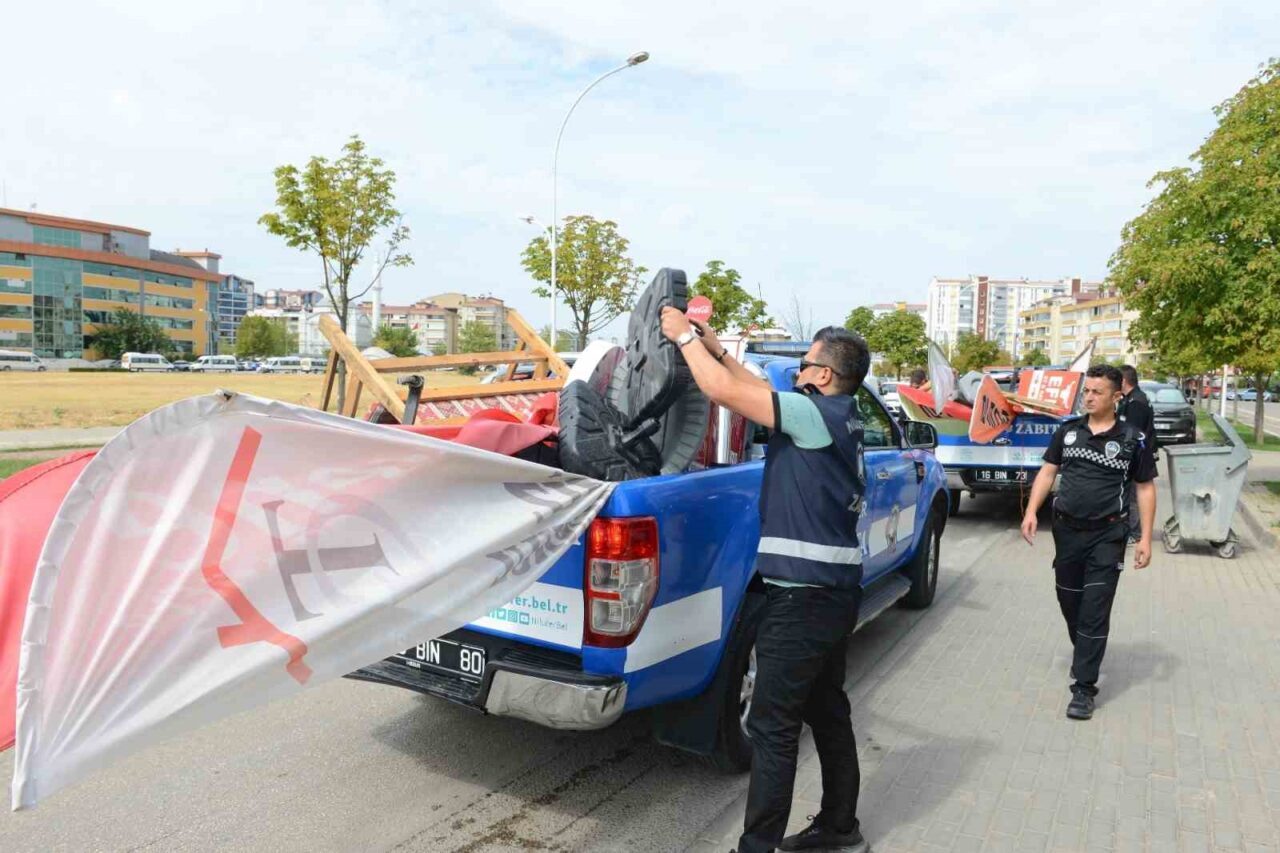 Nilüfer Belediyesi zabıta ekipleri, 23 Nisan ve Altınşehir Mahallelerinde gerçekleştirdiği