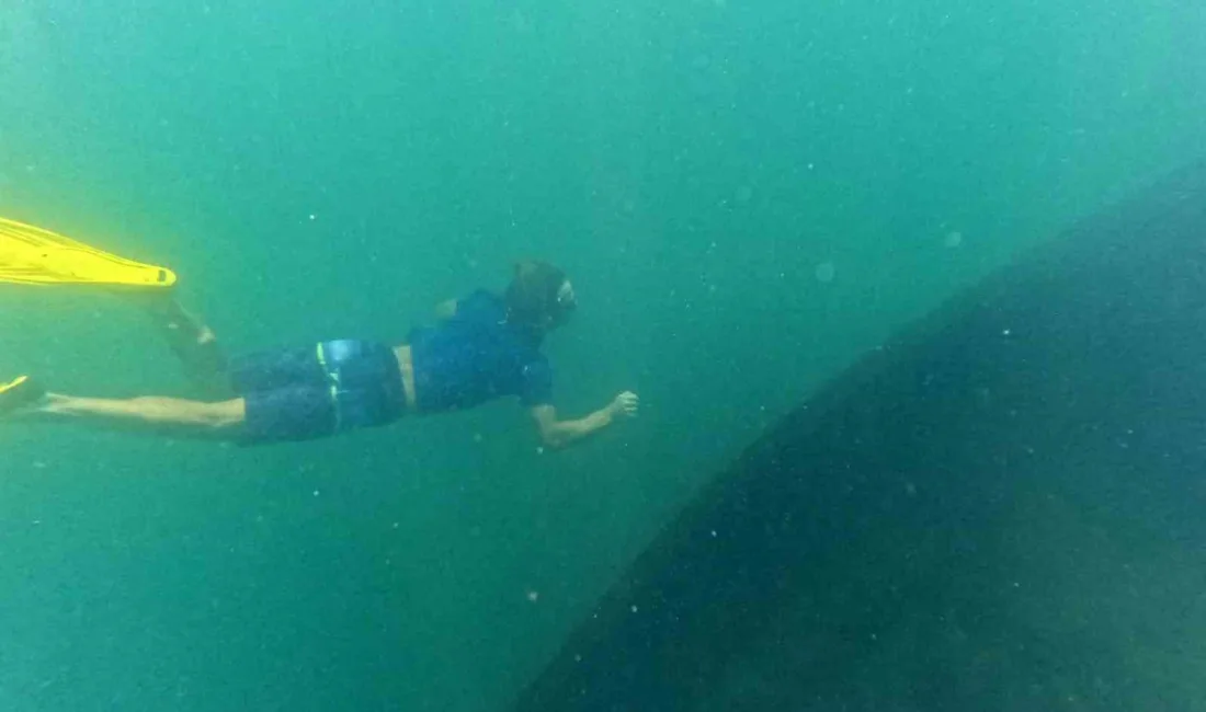 Bitlis’in Tatvan ilçesinde tüpsüz dalış yaparak Van Gölü’nün su altı