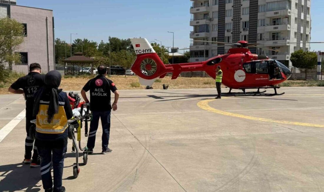 Diyarbakır’ın Çermik ilçesinde kalp krizi geçiren yaşlı hasta, ambulans helikopterle
