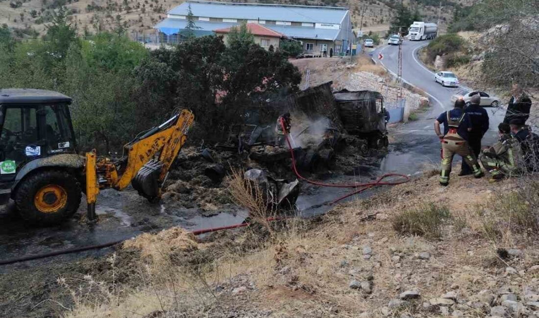 Ankara’nın Elmadağ ilçesinde bir tırda çıkan yangın itfaiye ekipleri tarafından
