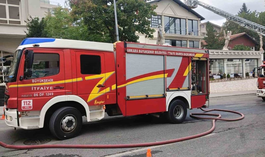 Ankara’da bir restoranın mutfağında çıkan yangın itfaiye ekiplerinin müdahalesiyle kontrol