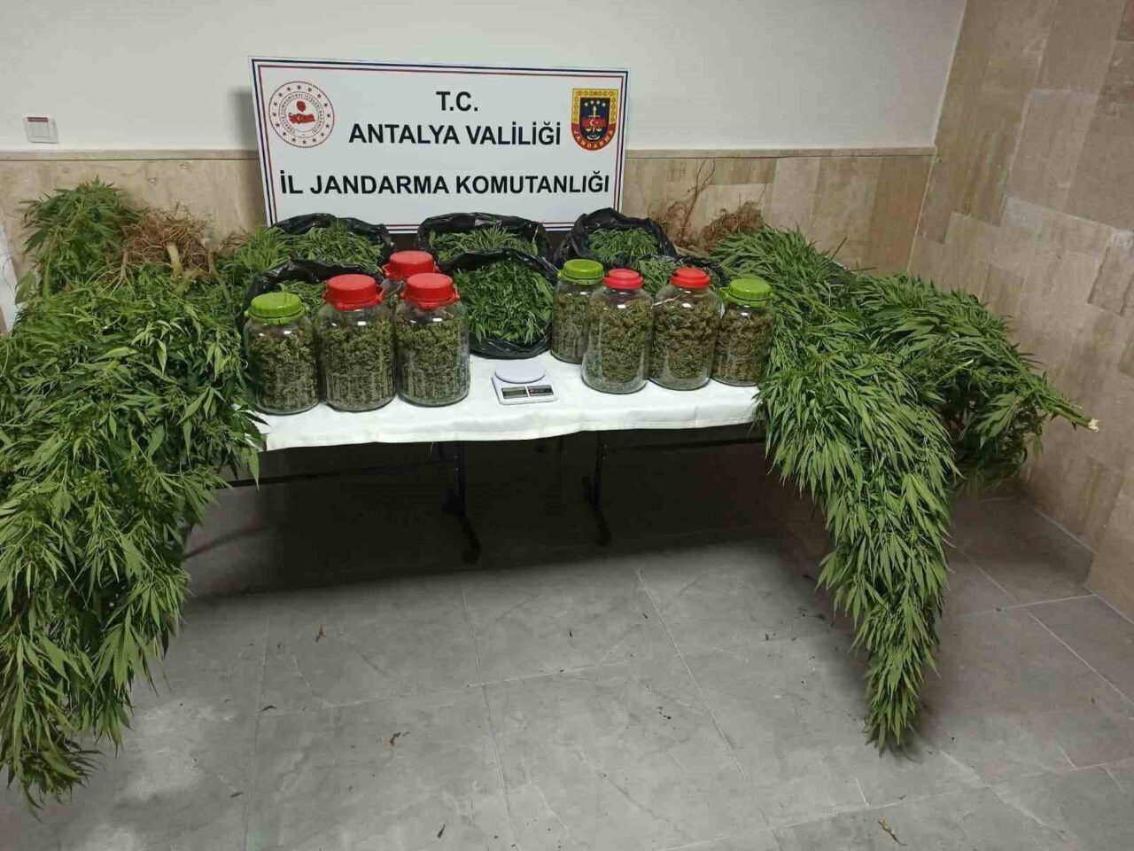 Antalya İl Jandarma Komutanlığı ekipleri, Korkuteli ilçesinde uyuşturucuya yönelik gerçekleştirdiği