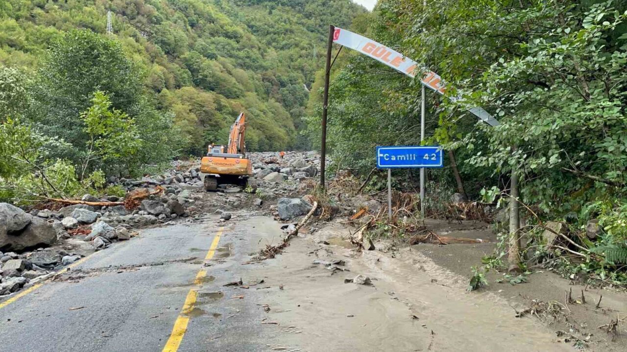 Artvin’in Borçka ilçesinde etkili olan şiddetli sağanak yağışlar sonrası meydana