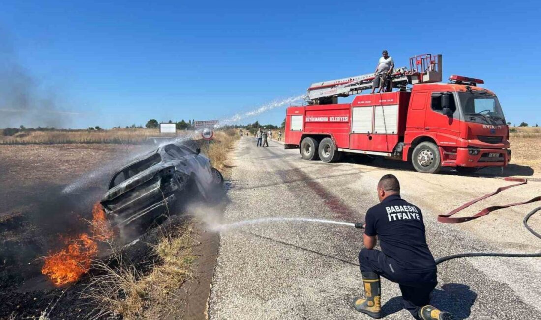 Kırklareli’nin Babaeski ilçesinde bir otomobilde çıkan yangın çevreye yayılmadan söndürüldü.